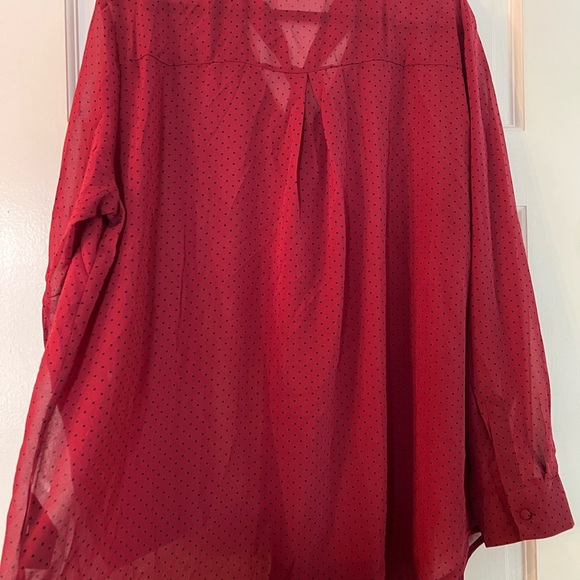 NWT Polka Dot Mens Style Blouse with adorable details - Picture 4 of 6